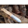 Cuchillo Bushcraft y Supervivencia Joker Trampero Scandi en Abedul Rizado con Ferrocerio