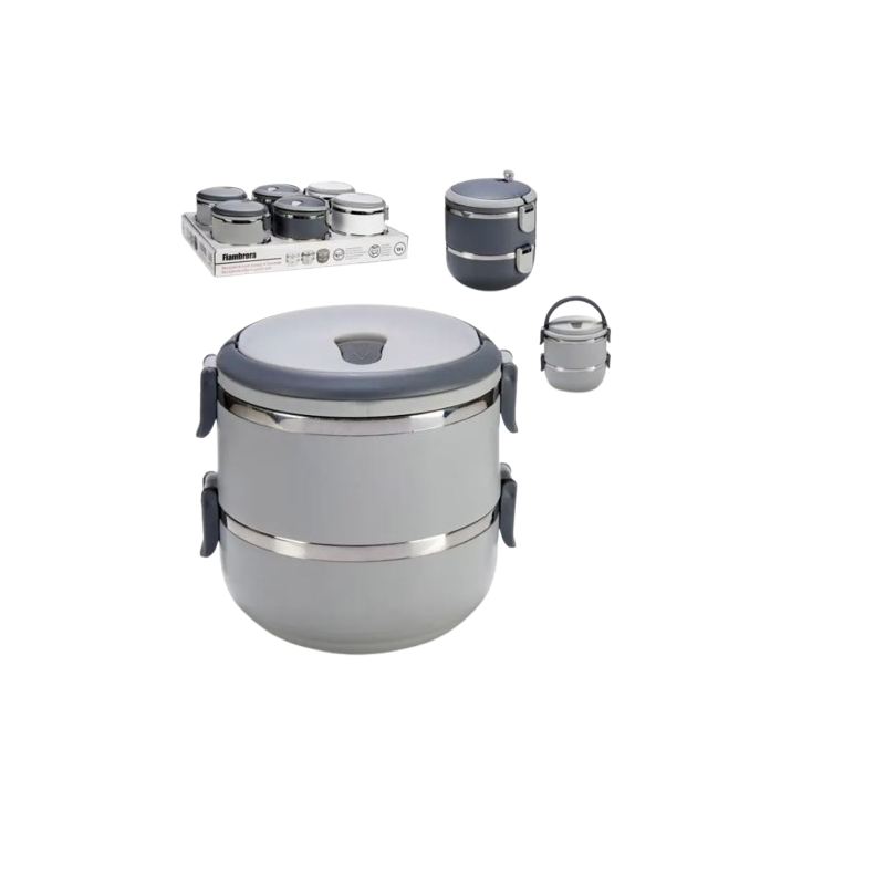 Fiambrera Doble Hermética de 1500 ml | Fiambrera para Trabajo y Picnic (3 Colores)
