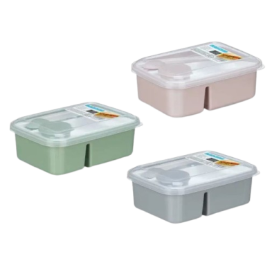 Fiambrera de 1800 ml con Separador y Cubiertos