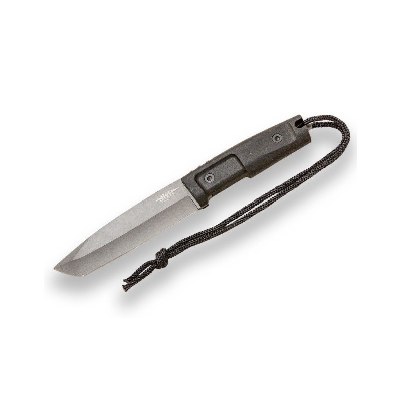 Cuchillo de supervivencia JKR 786 mango de goma, hoja recubrimiento titanio